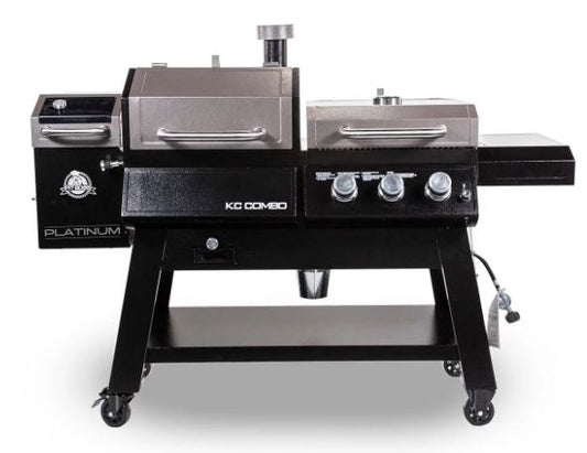 Pit Boss Platinum KC Combo, Wifi And Bluetooth Wood Pellet And Gas Grill